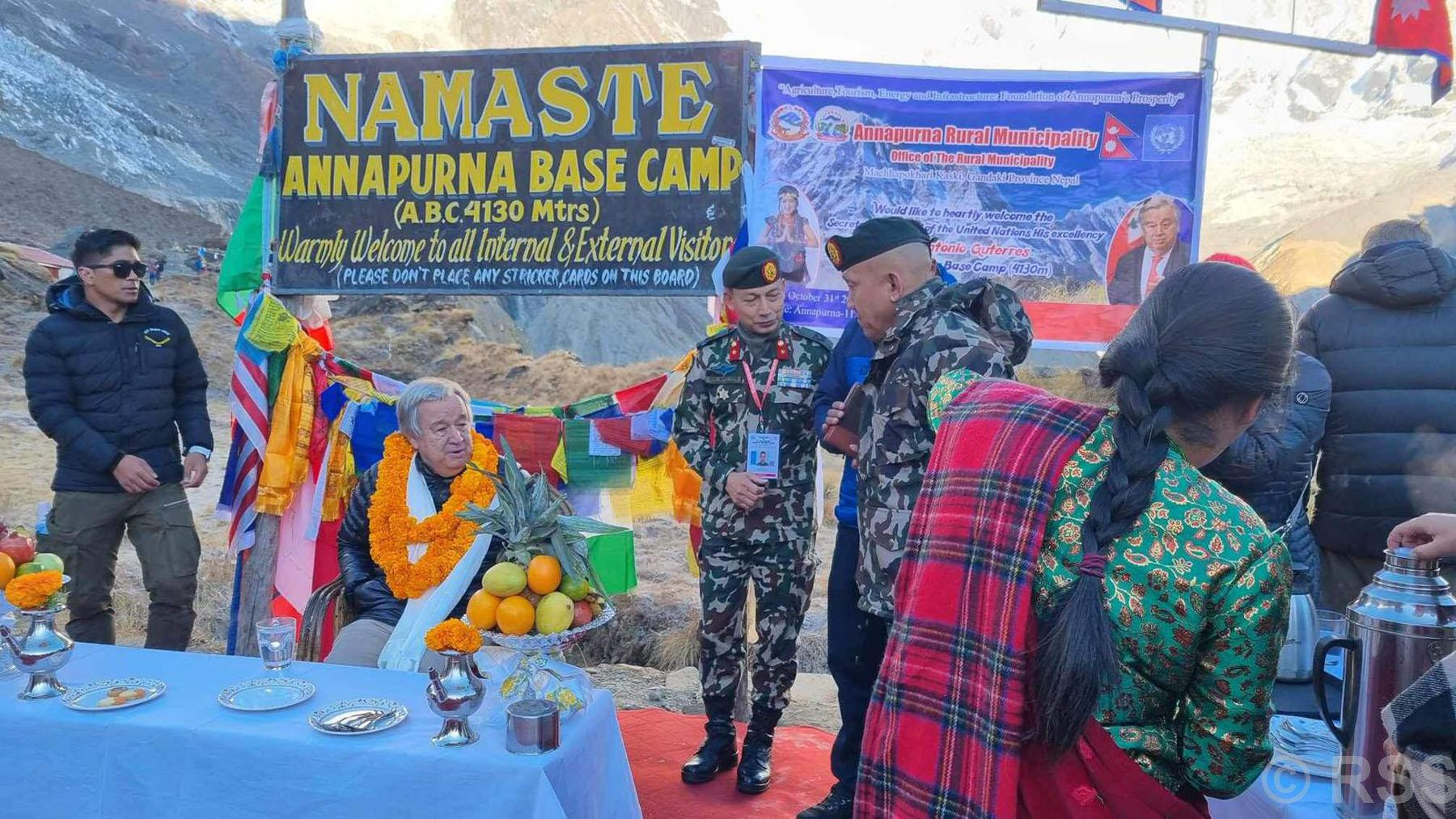 महासचिव गुटेरेस अन्नपूर्ण आधार शिविरतर्फ प्रस्थान